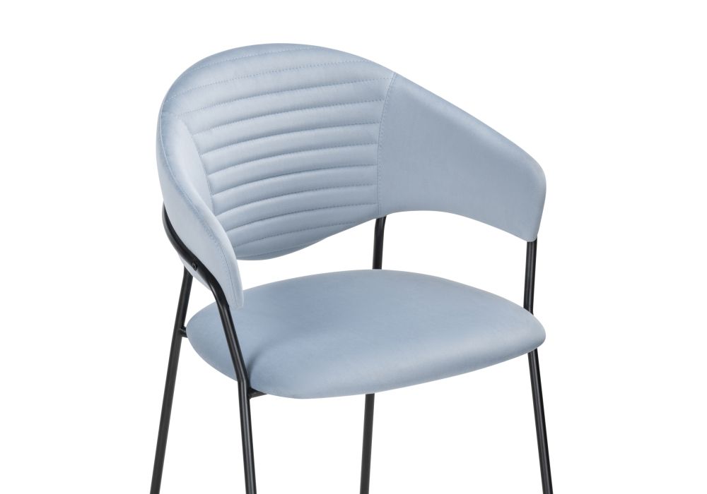 Стул на металлокаркасе Рансол голубой /черный глянец