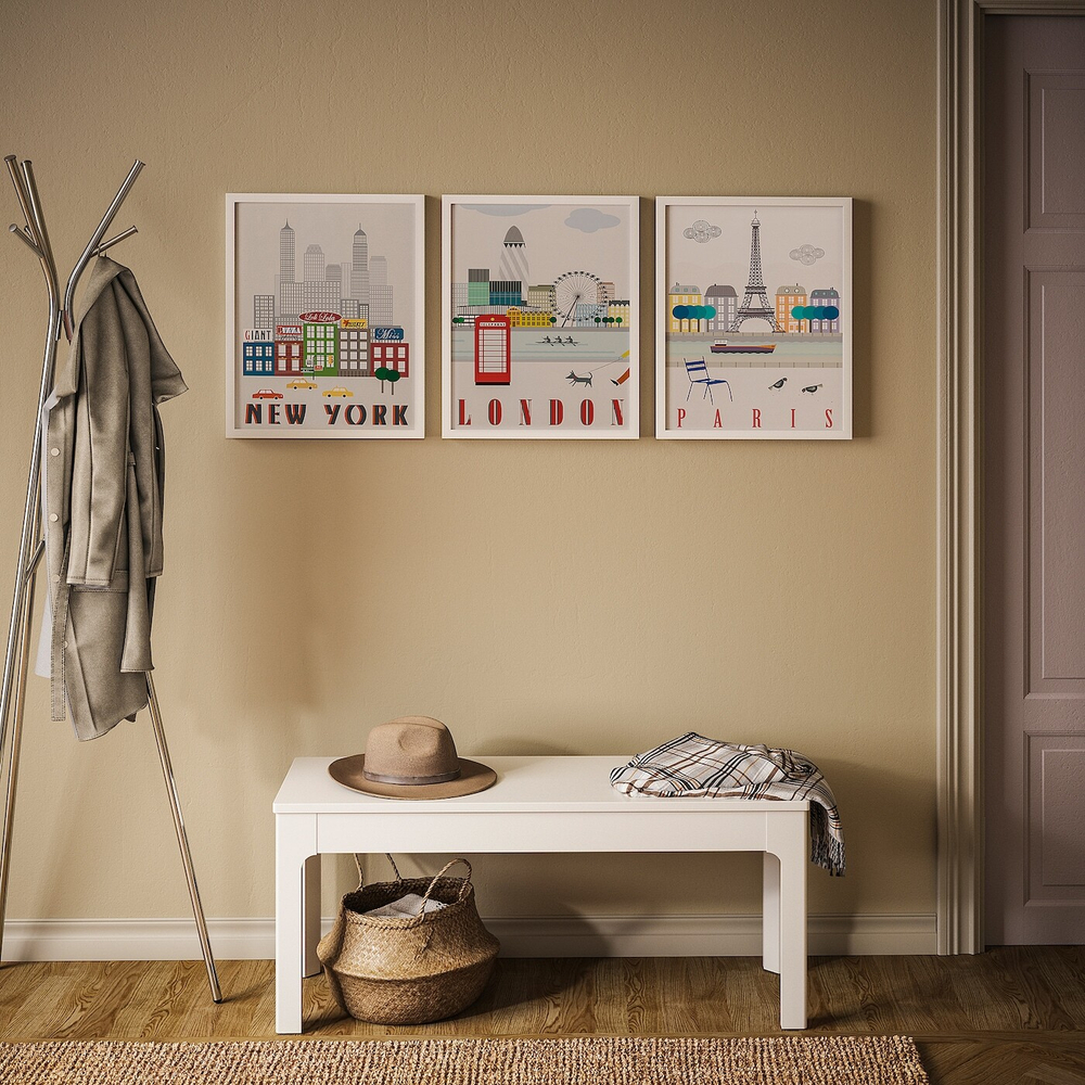IKEA BILD  (ИКЕА БИЛД)  -  Плакат, Лондон, Париж, Нью-Йорк, 40x50 см.