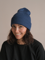 Шапка вязаная зимняя МУЛА (Синий мел)