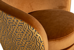 Кресло Наполи(Napoli) вращающееся, велюр принт Pad32+Latt-ORANG 76x76x76см Garda Decor