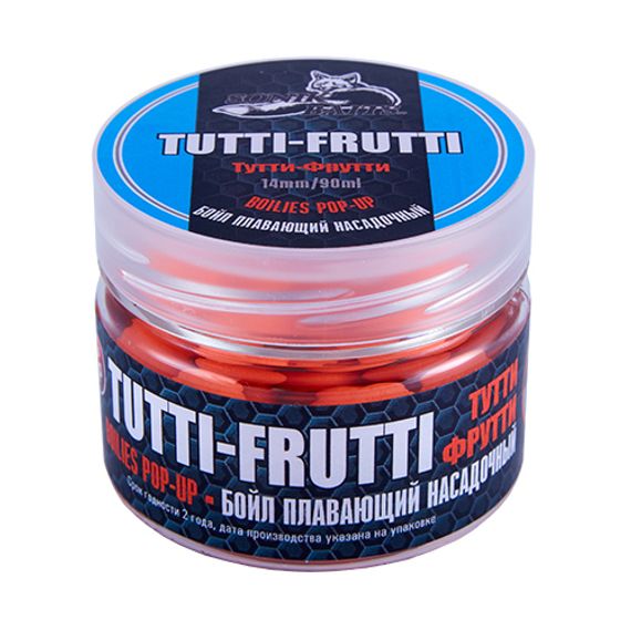 Бойлы насадочные плавающие Sonik Baits 14мм TUTTI FRUTTI Fluo Pop-ups 90мл (Тутти-Фрутти)