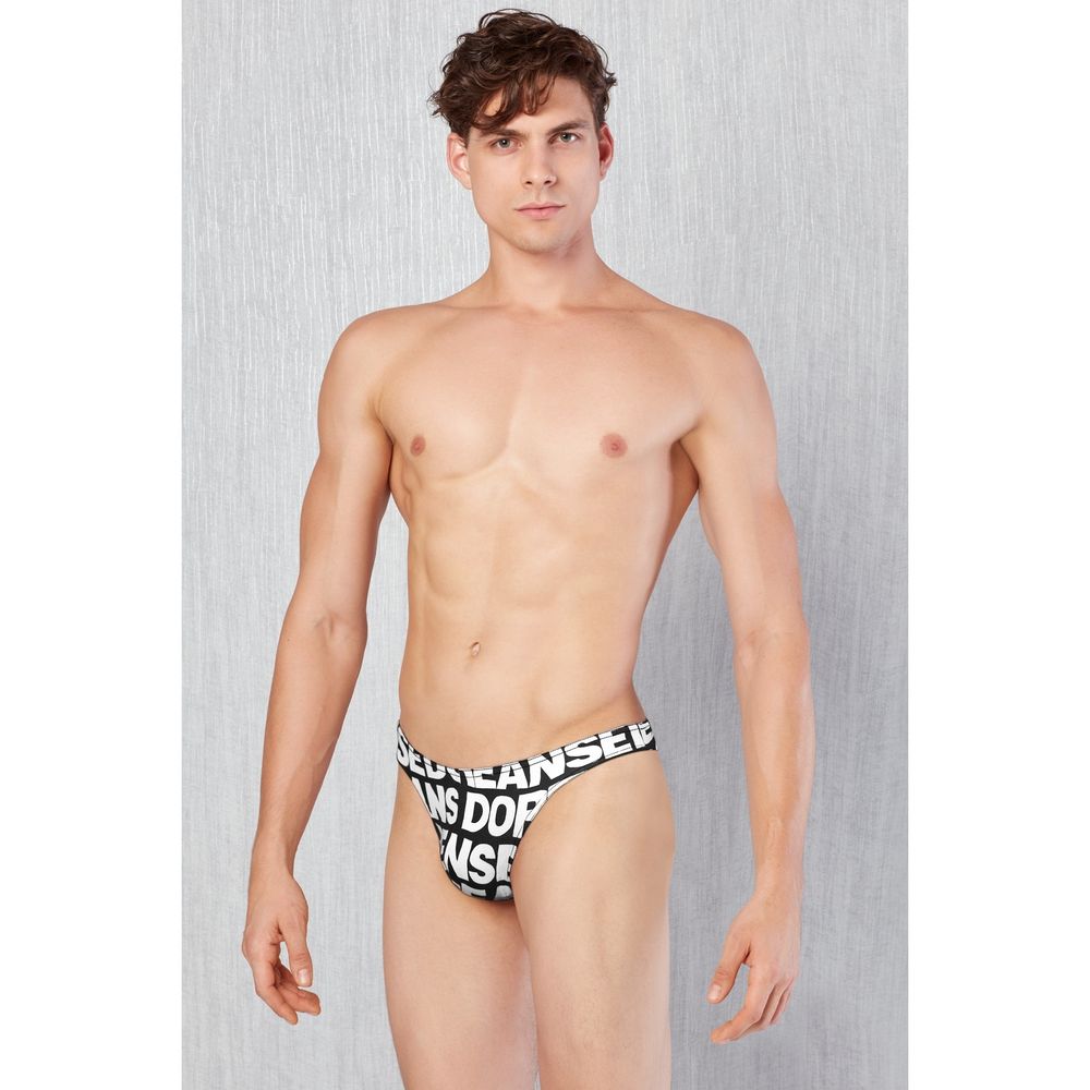 Мужские трусы тонги Doreanse черно-белый принт 1369