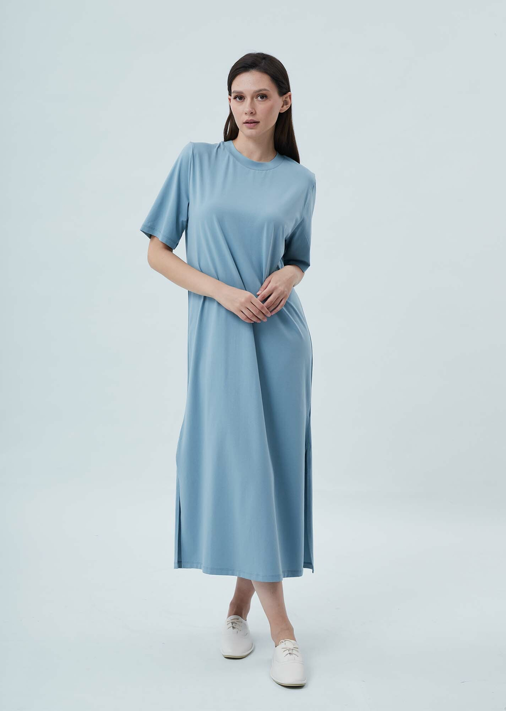 Платье-футболка голубой р.XL