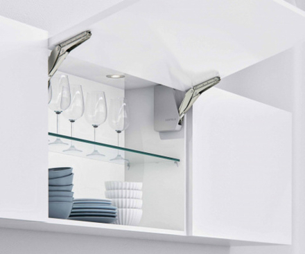 Механизм Free Flap 1.5 "С" БЕЛЫЙ-ПРАВЫЙ комплект (Регулировка белого цвета) HAFELE