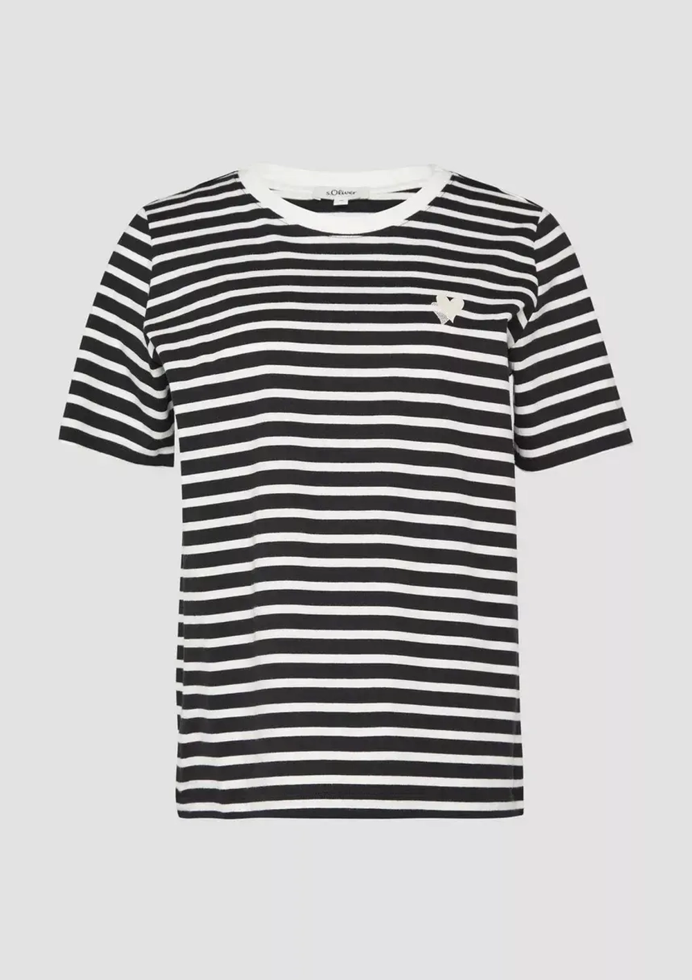 Футболка в полоску Relaxed Fit с вышивкой в форме сердца s.Oliver
