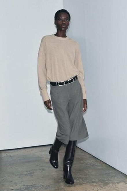 ZARA ДЛИННЫЕ ШОРТЫ — ZW COLLECTION, СЕРЫЙ МЕЛАНЖ