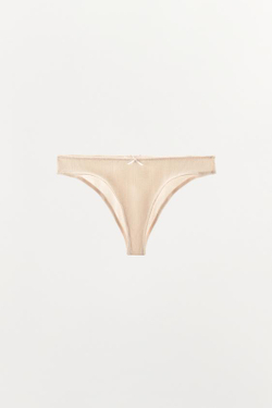 ZARA БАЗОВЫЕ ПЕРФОРИРОВАННЫЕ ТРУСЫ, ЦВЕТ РОЗОВОГО ДЕРЕВА