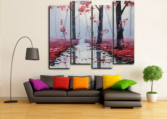 Модульная картина "Осенняя река"