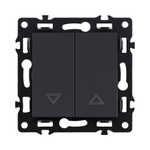 Механизм управления жалюзи 2-клавишный, черный Kollinger Asthetik AS-013BK