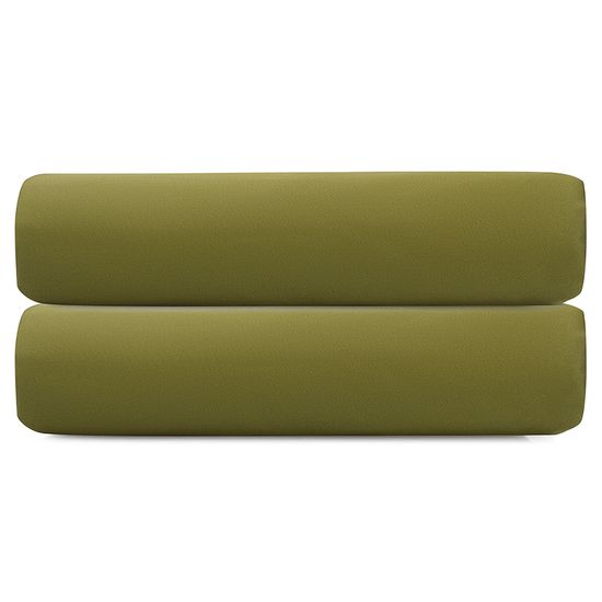 Простыня на резинке из премиального сатина оливкового цвета из коллекции essential, 160х200х30 см