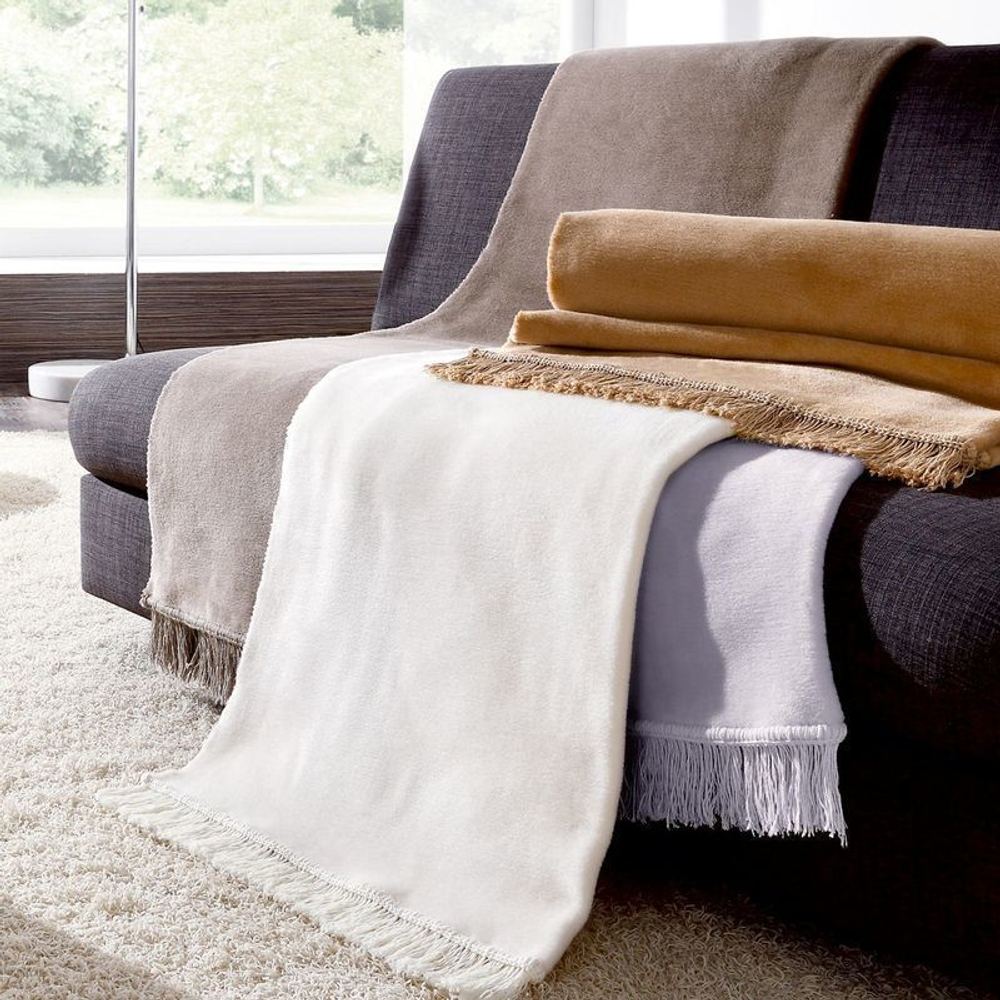 Плед 100х200 Biederlack Cover Cotton S&P Beige Германия