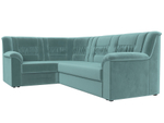 Диван угловой Карелия левый угол, Бирюзовый, Велюр, 113341L