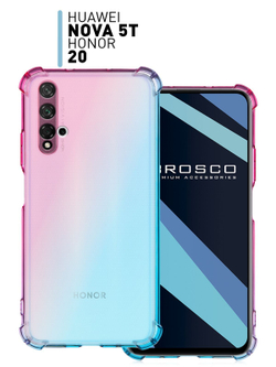 Чехол ROSCO для Honor 20;Huawei nova 5T оптом (арт. HW-H20-HARD-TPU-PINK-BLUE)