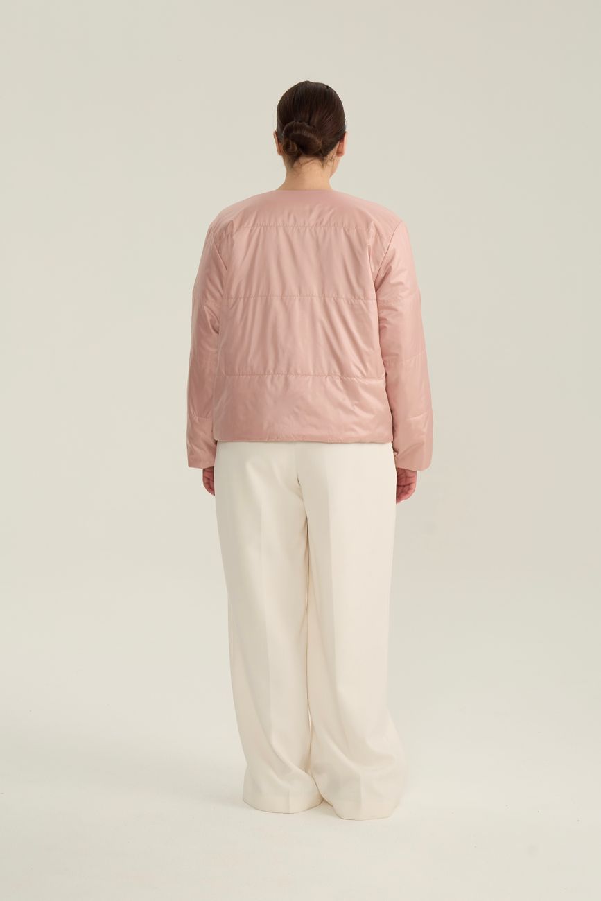 Куртка стеганая короткая, пудра