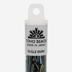 Японский бисер TOHO Bugle (стеклярус) 6mm (№84), металлизированный, непрозрачный глянцевый
