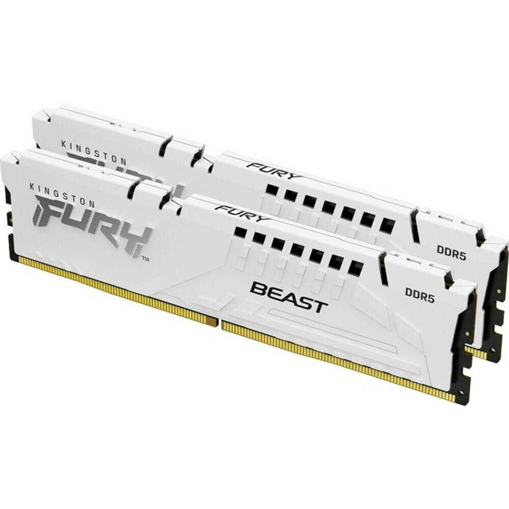 Модуль памяти DIMM DDR5 32Gb, 5600Mhz, 2x16Gb, Kingston Fury Beast White (KF556C40BWK2-32)
