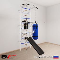 Шведская стенка Sv Sport 5953 (Турник стандарт/Брусья/Стойка/Скамья/Канат/Лестница/Цепь/Мешок 30кг)