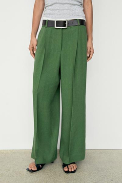 Massimo Dutti Свободные брюки, сине-зеленый