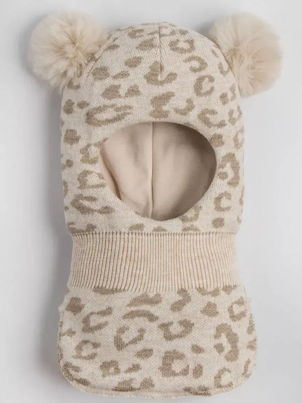 Шапка шлем детская зимняя вязаная