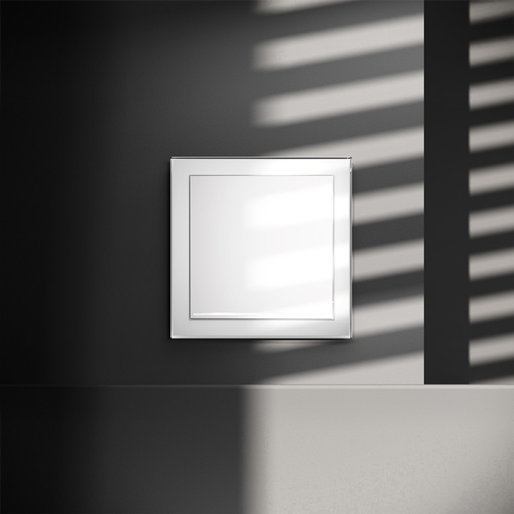 Выключатель встраиваемый VOLTUM S70 одноклавишный с подсветкой 10А, (белый глянцевый)