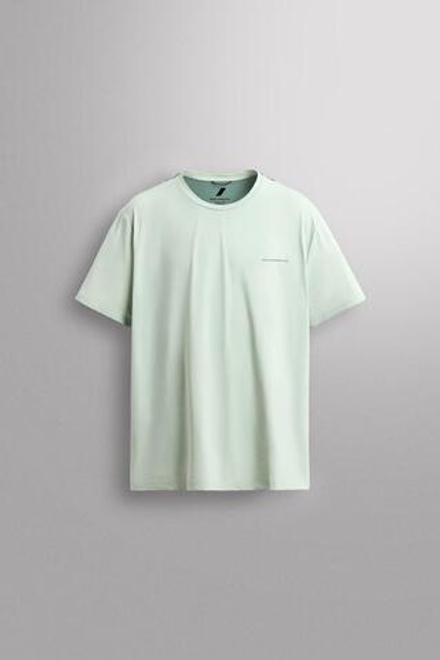 ZARA ФУТБОЛКА КОЛОР-БЛОК, ГОЛУБОЙ