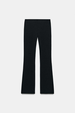 ZARA БРЮКИ FLARE ИЗ ИНТЕРЛОКА, ЧЕРНЫЙ