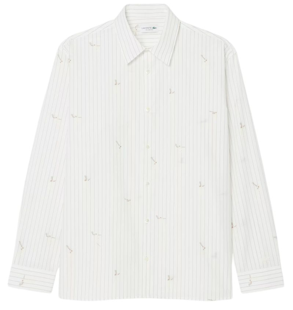 Теннисное поло Lacoste Relaxed Fit Embroidered Cotton - white