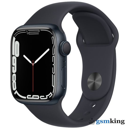 Apple Watch Series 7 GPS 41mm Midnight Aluminum Case with Sport Band Midnight MKMX3RU/A