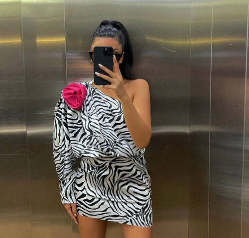 Мини платье на одно плечо