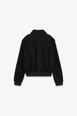 ZARA КУРТКА С ШЕРСТЬЮ — ZW COLLECTION, МОРСКОЙ СИНИЙ