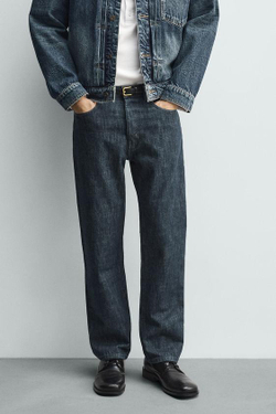 ZARA ДЖИНСЫ КЛАССИЧЕСКОГО КРОЯ, СИНИЙ