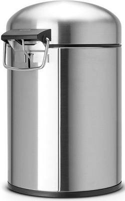 Ведро Brabantia Retro 5л матовая сталь сзади