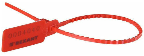 ПЛОМБА ПЛАСТИКОВАЯ REXANT 255ММ КРАСНАЯ 07-6121