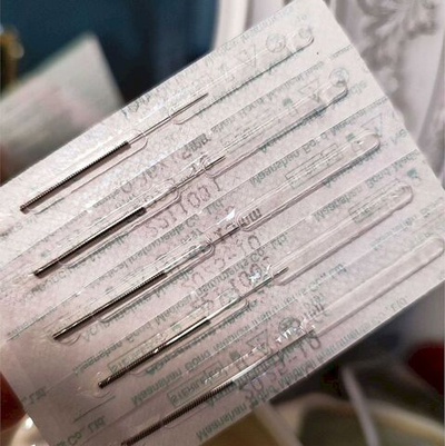 Иглы акупунктурные 0.20*15 мм (ручка из стали) (5 шт)