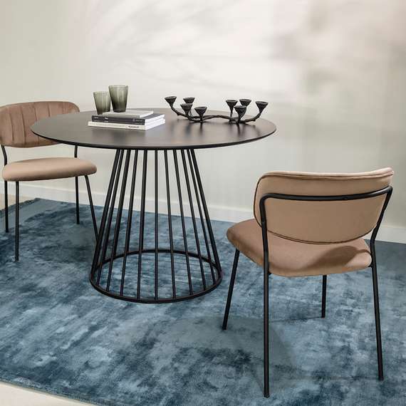 Стул Eirill, светло-коричневый велюр с черными ножками