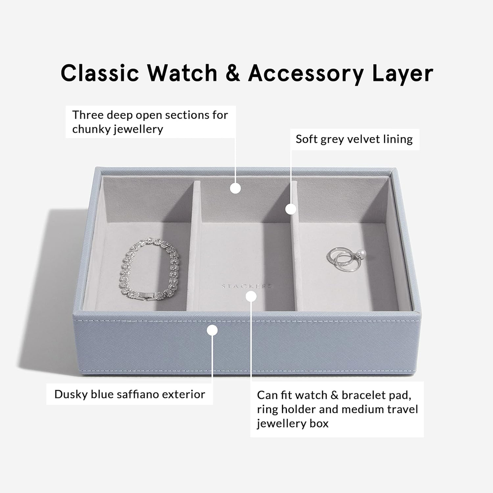 Органайзер для часов и аксессуаров Stackers Classic Watch Accessory Layer, 3 отделения - Mink (#stackers #bam #органайзердляочков #органайзер_для_очков / Искусственная кожа / White / белый / White / Китай / 6 / 300 / 300)
