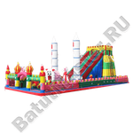 Детский надувной батут-горка "Причудливый мир"