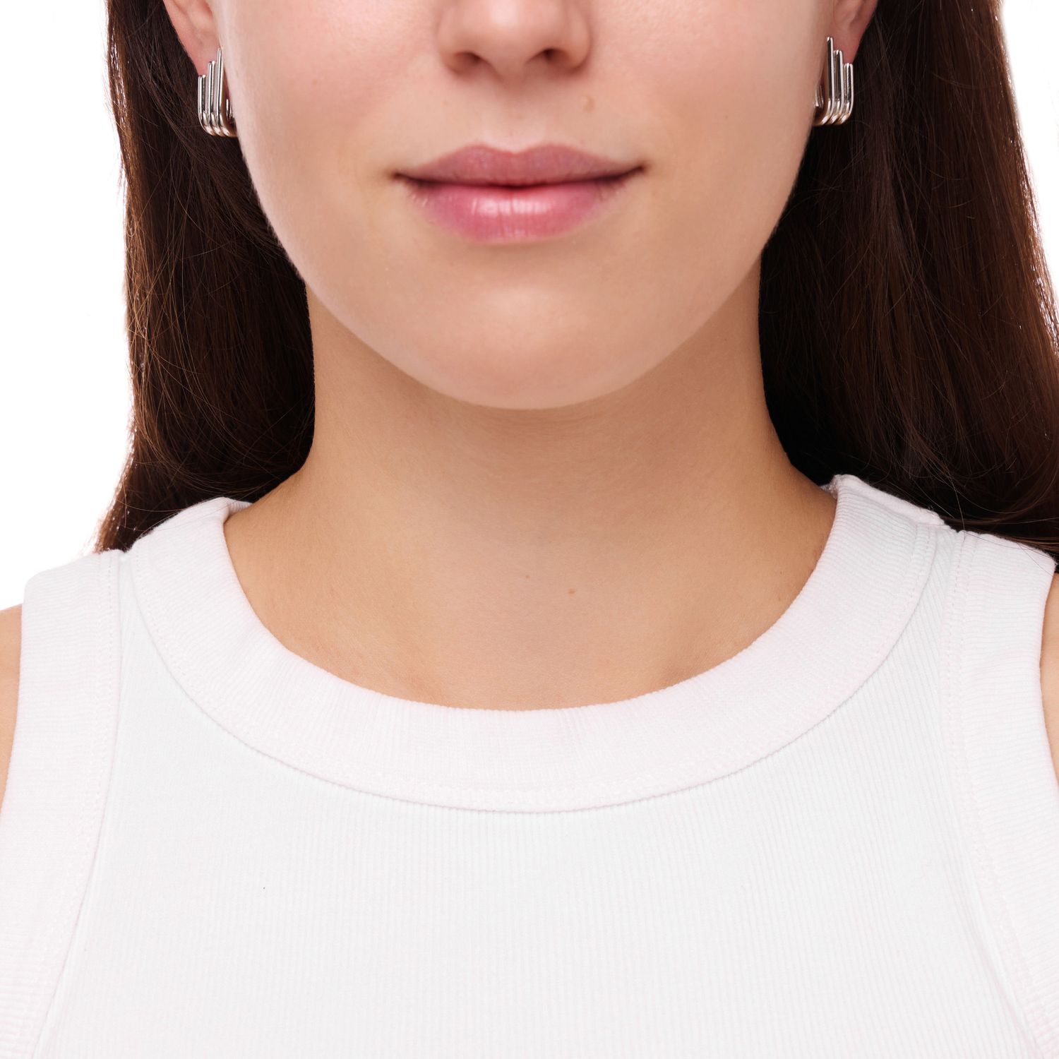 Серьги Silver Vertical Tubes Earrings