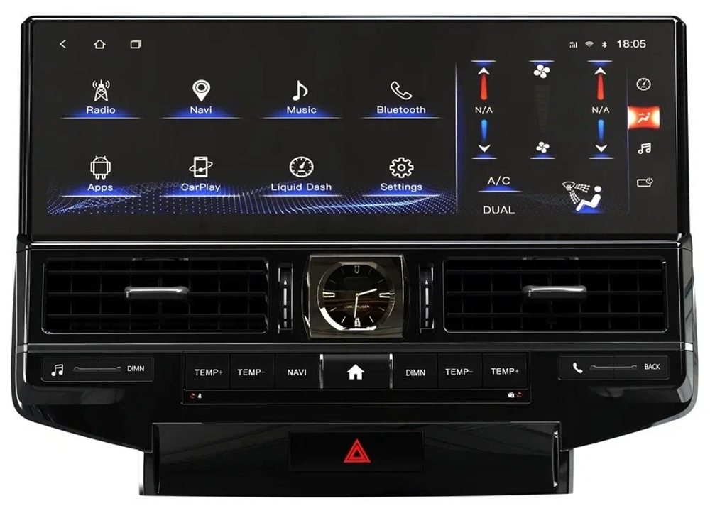 Магнитола для Toyota Land Cruiser 200 2007-2015 (экран климата внизу) - Carmedia ZH-T1601X на Android 12, 8Гб+128Гб, 4G SIM-слот, CarPlay