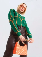 Свитер женский с принтом зеленый