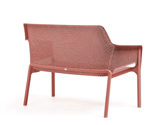 Уличный пластиковый диван Net Bench коралловый