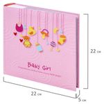 Фотоальбом BRAUBERG "Baby Girl" на 200 фото 10х15 см, твердая обложка, бумажные страницы, бокс, розовый, 391143