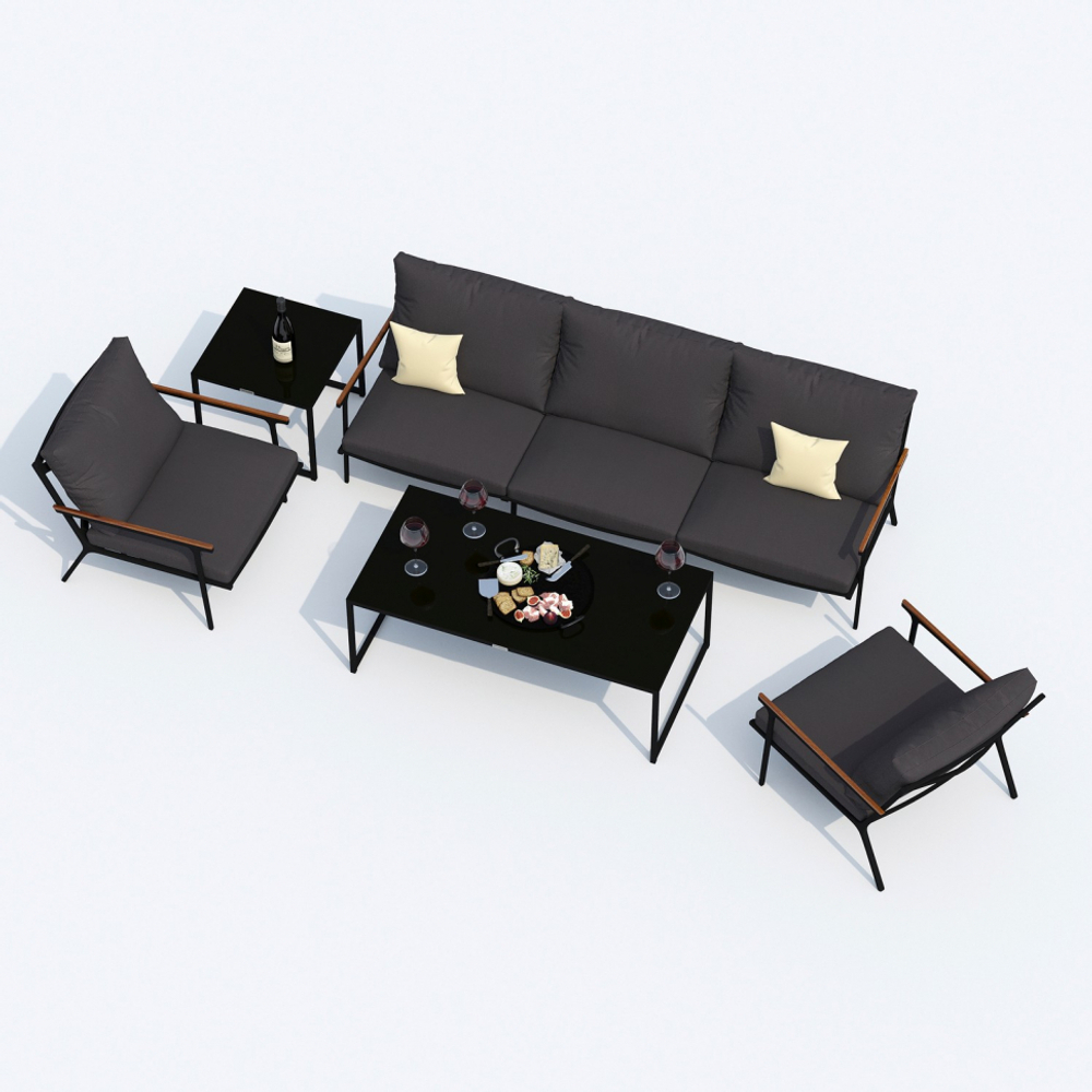 Лаунж зона Ideal Patio ФЕСТА антрацит с трехместным диваном