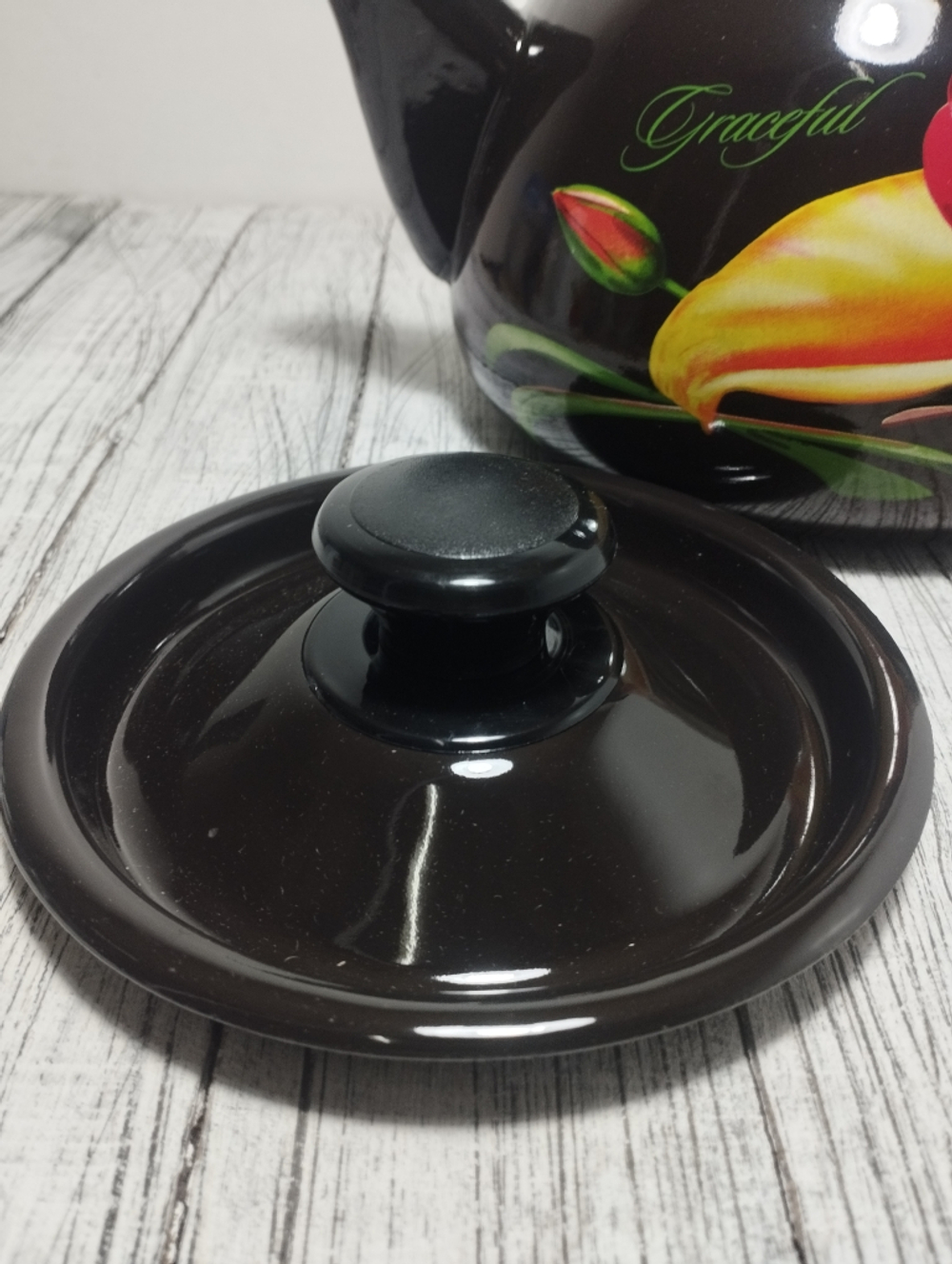 Чайник 3л сферич Коричневый Грациозный (Тюльпаны)  42104-122/6