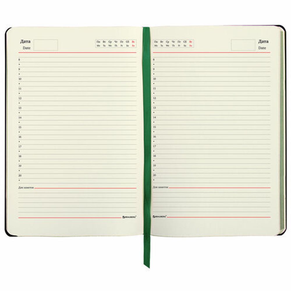 Ежедневник недатированный А5 (138х213 мм), BRAUBERG VISTA, под кожу, твердый, 136 л., "Thickets", 112028