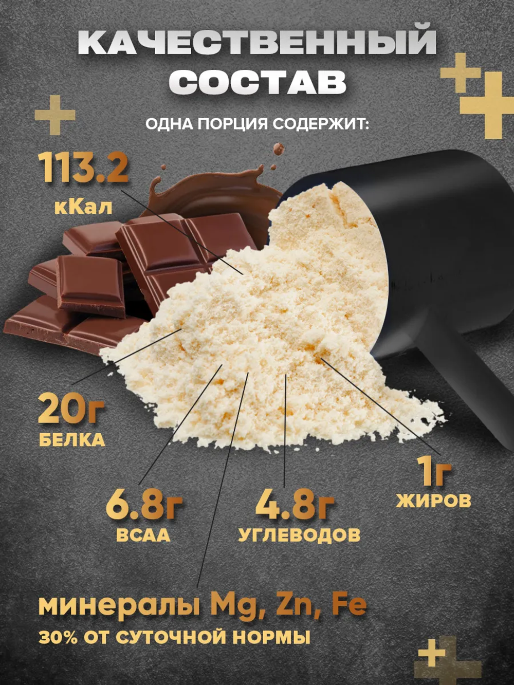 Протеин сывороточный Шоколад 900 гр