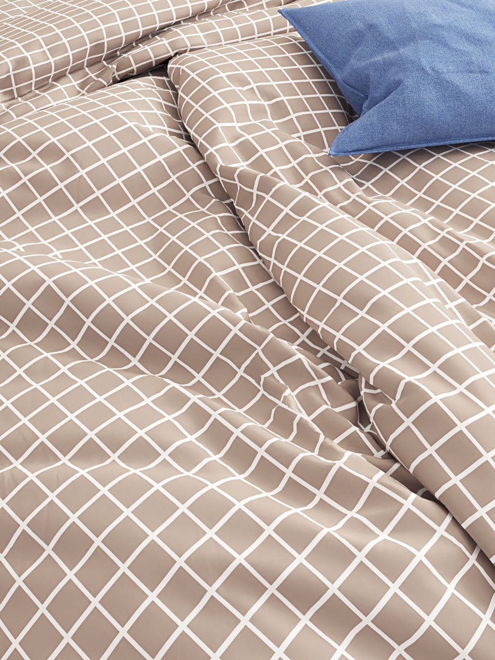 Постельное белье поплин Сказка "Анна" 2-спальное Наволочка 70х70 см 2 шт Простынь на резинке 160x200 см Пододеяльник 175x215 см