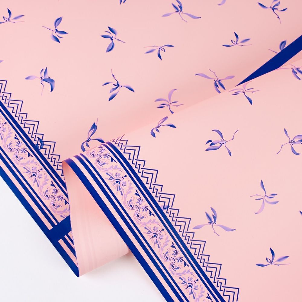 Пленка матовая &quot;Орнамент Флоры&quot; Персиковая 57см*10м