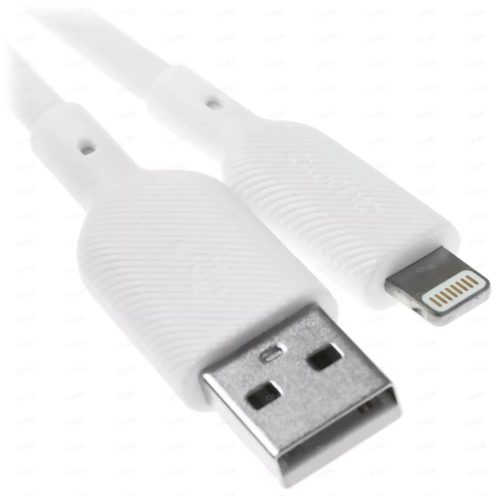 Qumo MFI кабель с разъемом Apple 8 pin 1м гладкий белый