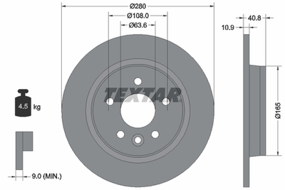 TEXTAR - 92255603-TET - Brake Disc